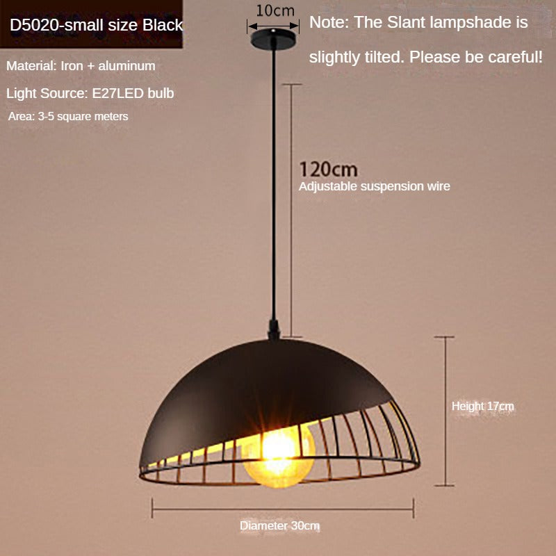 HEIKESZ Loft Creative Personality Single-Head Iron Vintage Industrial Style Restaurant Office Engineering Shop Decorative Lighting Chandelier