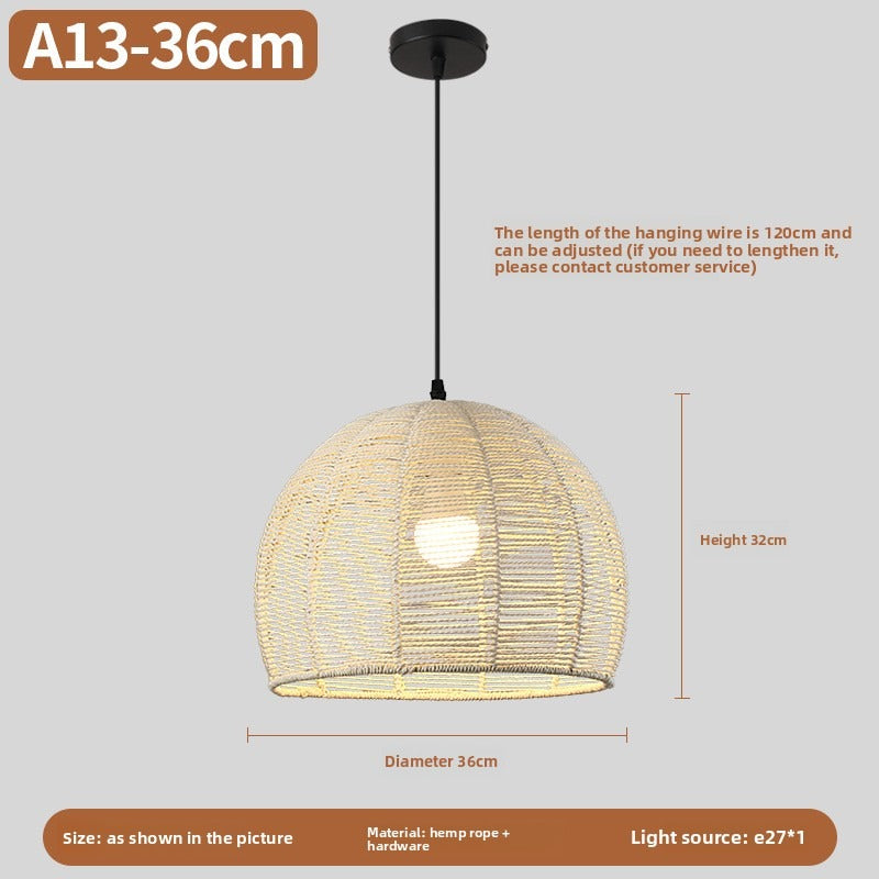 HEIKESZ Vintage Rope Pendant Light Industrial Iron Ceiling Lamp for Restaurant Bar Clothing BBQ Shop Retro Decor Commercial Lighting