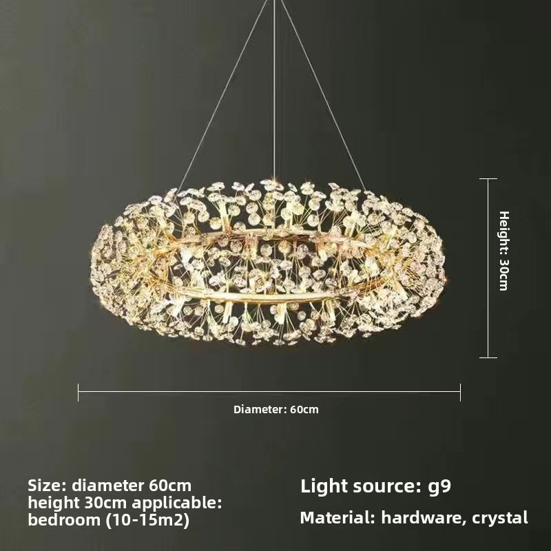 HEIKESZ Nordic creative dandelion chandelier clothing store Internet celebrity crystal lamps bedroom lights bar lights luxury restaurant lamp lighting fixtures for celling lights