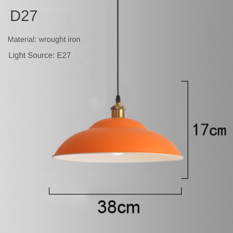 HEIKESZ Industrial Style Simple Orange Creative Personalized Art Catering Restaurant Commercial Orange Single-Head Suspension Wire Dining Chandelier