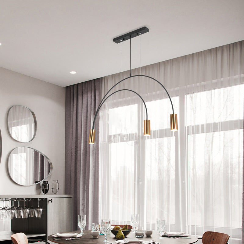 HEIKESZ Luxury Nordic Modern Chandelier Light Creative Arch Dining Table Strip Lamp Internet Celebrity Bar Light