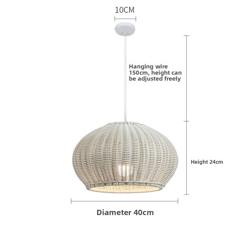 HEIKESZ Chinese Style Outdoor Ceiling Light Rattan Pendant Lamp for Garden Villa Courtyard Restaurant Farmhouse Landscape Lighting