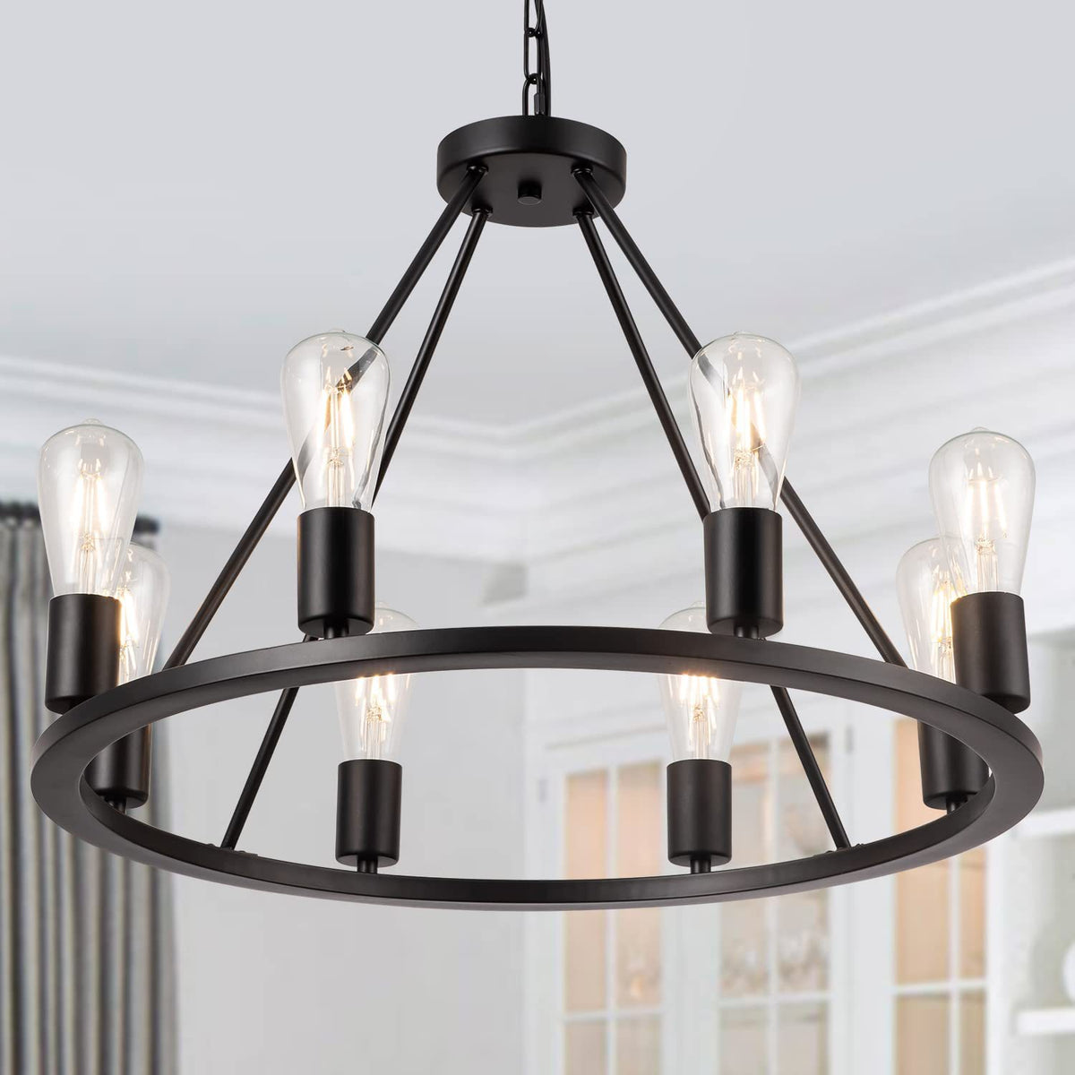 HEIKESZ American retro wrought iron chandelier hotel villa restaurant engineering light living room light balcony hot-selling lamps Chandelier, restaurant light, living room light
