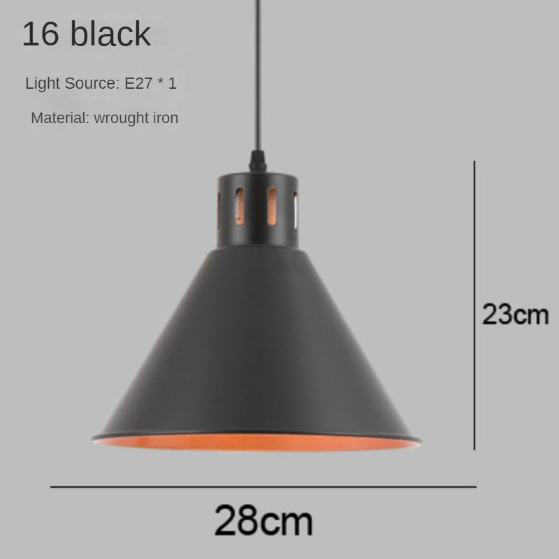 HEIKESZ Chandelier Retro Industrial Style Restaurant Lamps Single Head Zhongshan Creative Simple Office Dining Shop Commercial Lampshade