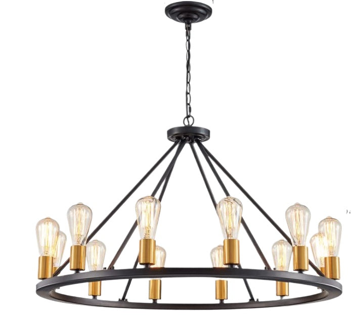 HEIKESZ American retro wrought iron chandelier hotel villa restaurant engineering light living room light balcony hot-selling lamps Chandelier, restaurant light, living room light
