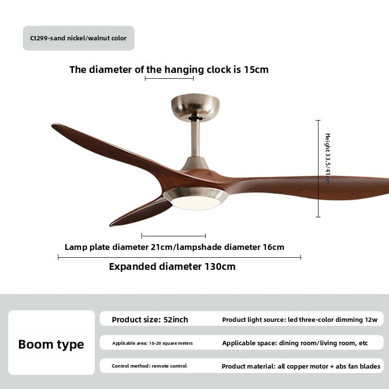 HEIKESZ 52 Inch Smart Ceiling Fan Light with Remote Control Variable Speed for Living Room Bedroom Nordic Style Home Decor