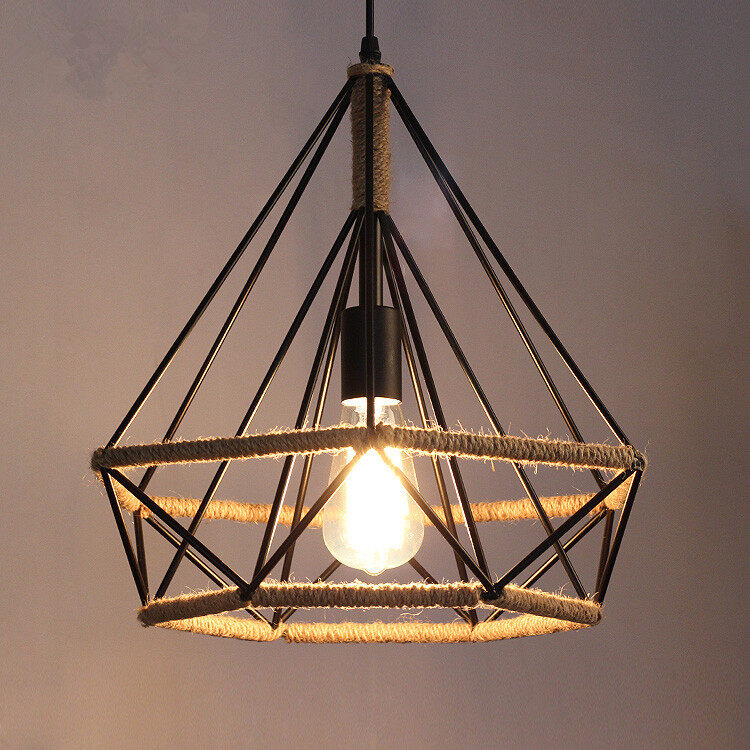 HEIKESZ Nordic Restaurant Creative Single-Head Three-Head Loft Chandelier Art Diamond Iron Industrial Retro Bar Chandelier american style retro outdoor indoor retro bedroom lamp american-style Industrial wind