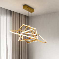 HEIKESZ Post-Modern Light Luxury Chandelier Lamp in the Living Room Designer Creative Art Villa Dining-Room Lamp Minimalistic Stainless Steel Chandelier