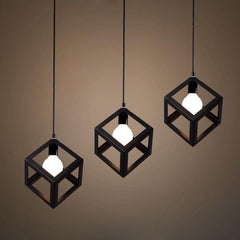 HEIKESZ American Creative Iron Restaurant Retro Industrial Style Loft Chandelier Simple Single-Head Bedroom Square Chandelier american style retro outdoor indoor retro bedroom lamp american-style Industrial wind