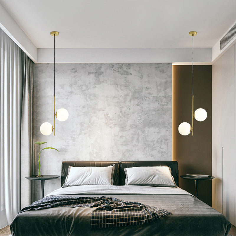 HEIKESZ Personalized Glass LED Chandelier for Bedroom Study Home Restaurant Bar Ceiling Light