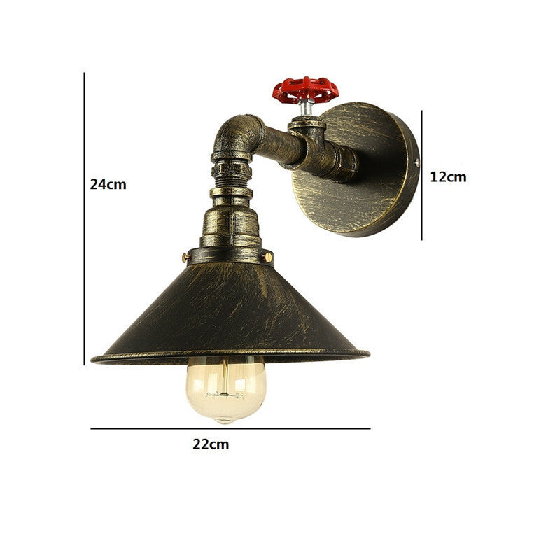 HEIKESZ American retro wall lamp, restaurant bar clothing store aisle decorative wrought iron water pipe wall lamp