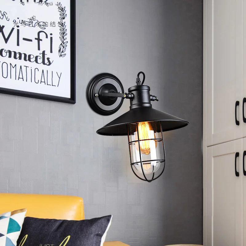 HEIKESZ Exclusive for Cross-Border American Retro Iron Art Creative Wall Lamp Personality Bar Aisle Foyer Cafe Industrial Wall Lamp LED Light for Bedroom Night Aesthetic Room Lamp