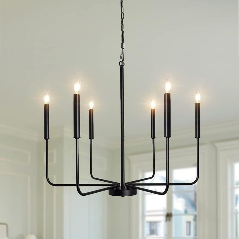 HEIKESZ Simple Luxury American Iron Chandelier Ceiling Light for Living Room Dining Bedroom Farmhouse Balcony Hallway Lighting
