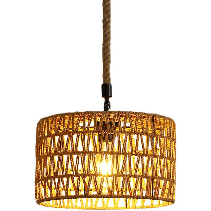 HEIKESZ Vintage Rope Ceiling Light Industrial Iron Pendant Lamp for Restaurant Bar Clothing BBQ Shop Retro Decor Commercial Lighting