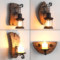 HEIKESZ Vintage Industrial Wall Light American Retro Style Wooden Sconce for Bar Cafe Bedroom Corridor Unique Ship Wood Design