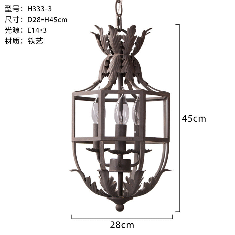 HEIKESZ Vintage American Country Rustic Iron Ceiling Light for Living Room Dining Hallway Entryway Cross Border Supply