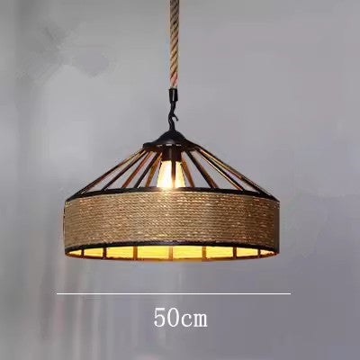 HEIKESZ Vintage Industrial Rope Pendant Light Creative Mongolian Yurt Style for Cafe Restaurant Bar Counter