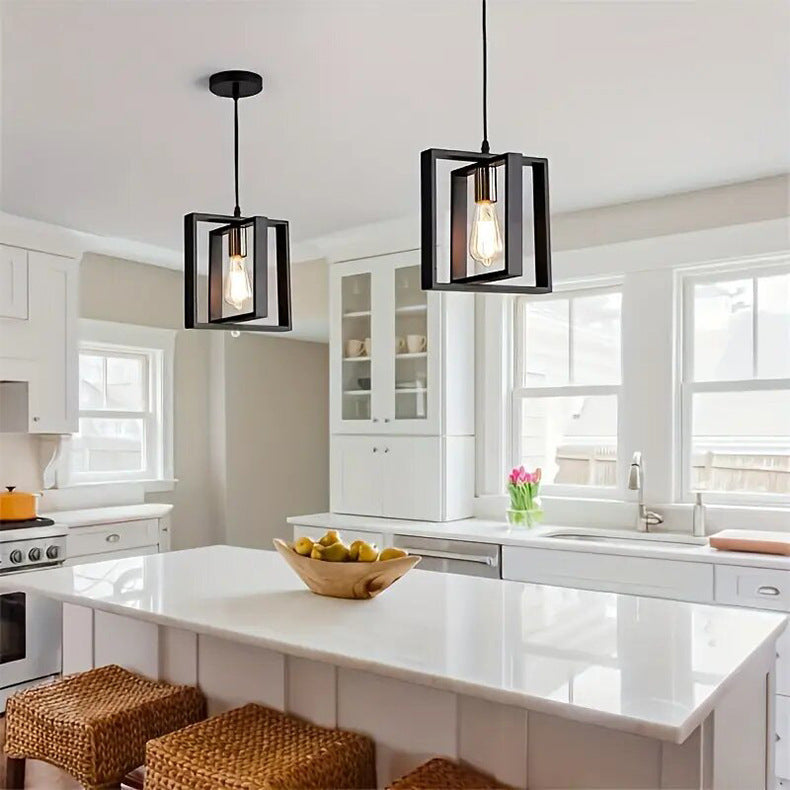 HEIKESZ Vintage Industrial Farmhouse Ceiling Light Rustic Iron Pendant Lamp for Kitchen Cafe Bar Restaurant Lighting