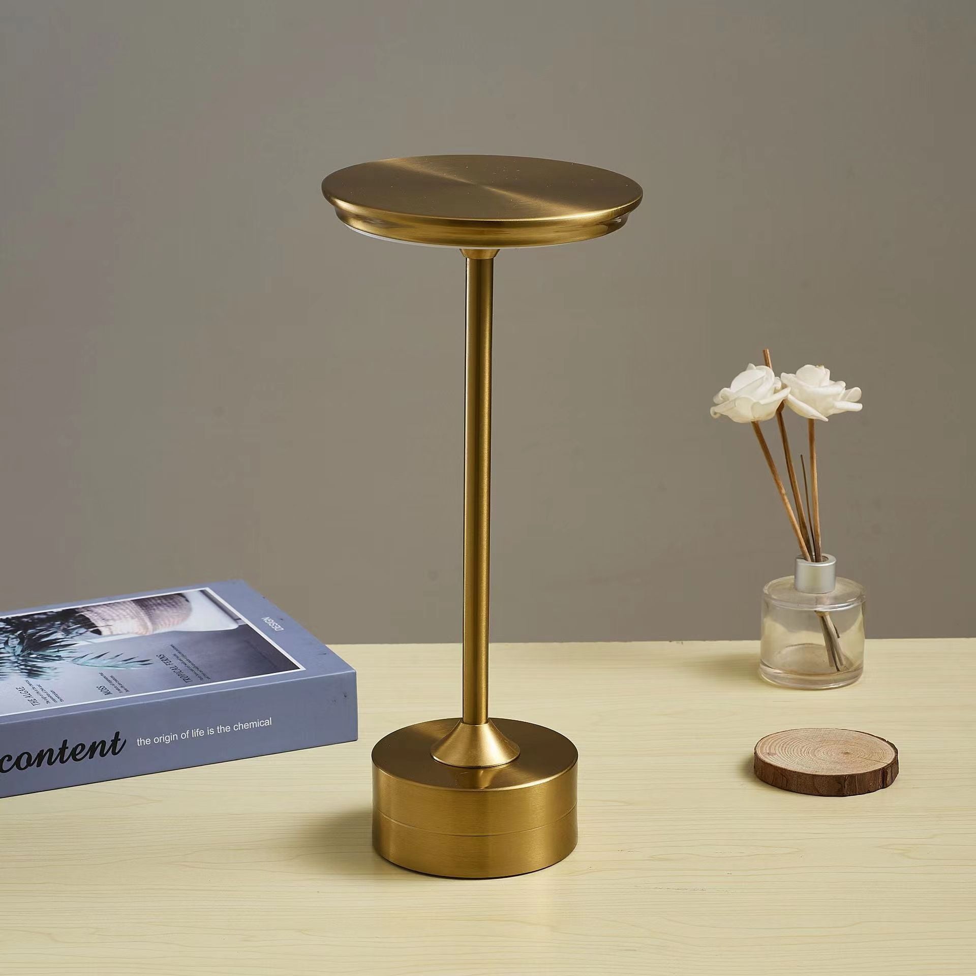 HEIKESZ UFO Table Lamp Iron Charging Touch Bedside Desk Lamp for Bedroom Restaurant Ambience Light