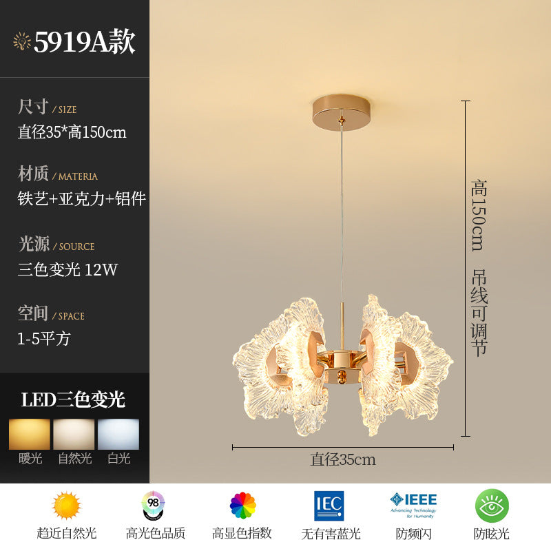 HEIKESZ French Cream Style Ceiling Light Modern Minimalist Luxury Chandelier for Bedroom Bar Hallway Creative Atmosphere Lamp