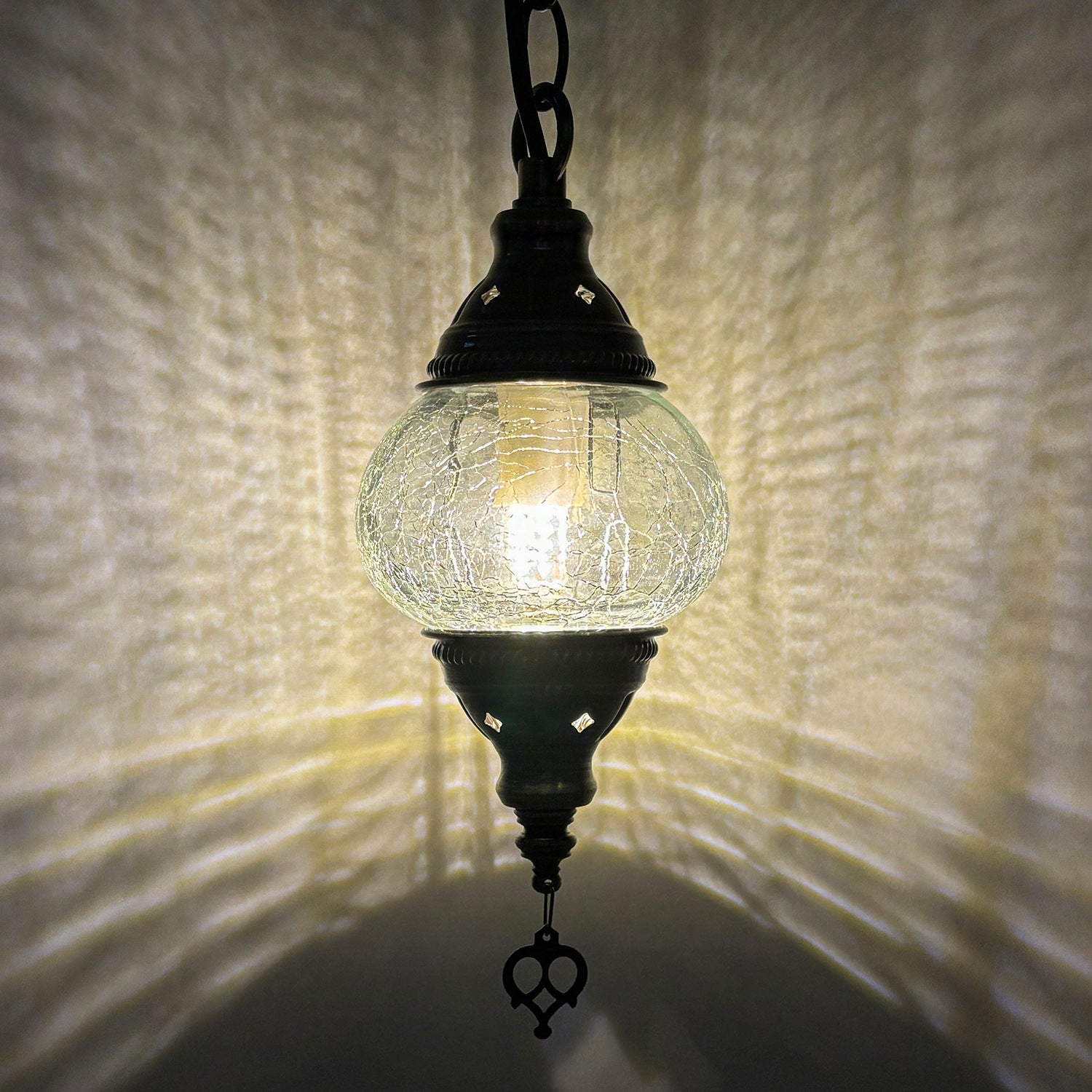 Turkish Classical Mosaic Ceiling Light Iron Art Single Pendant Lamp for Cafe Restaurant Hallway Lobby Luxury Decor