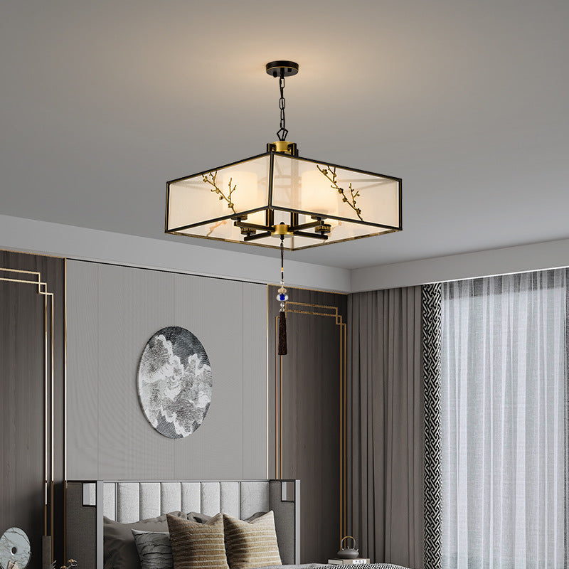 HEIKESZ Modern Chinese Style Ceiling Light Simple Zen Living Room Bedroom Dining Round Study Tea Room Lighting Fixture