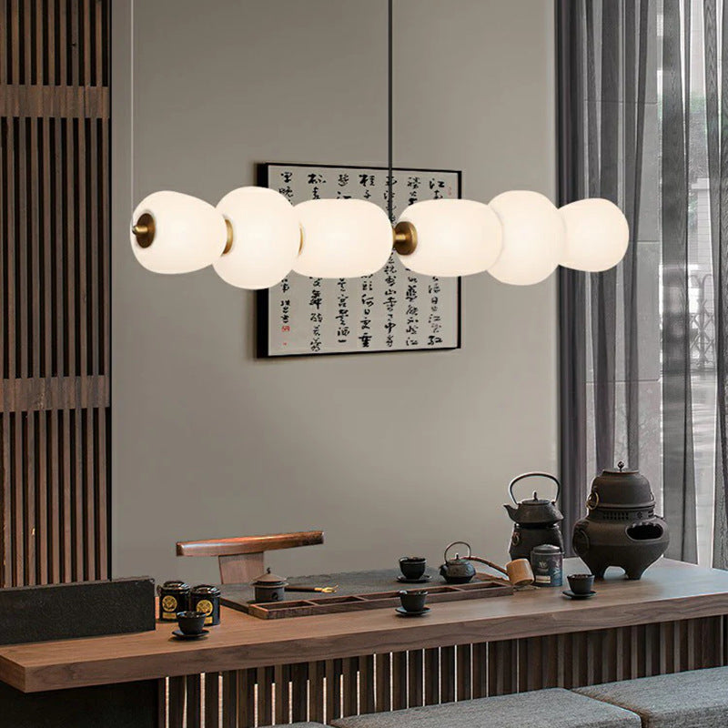 HEIKESZ Modern Minimalist Ceiling Light Long Glass Pendant Lamp Creative Designer Nordic Japanese Style Bar Tea Table Study Room Lighting