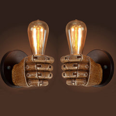 HEIKESZ Vintage Industrial Resin Fist Wall Light Left Right Hand Sconce for Bar Cafe Retro Decor