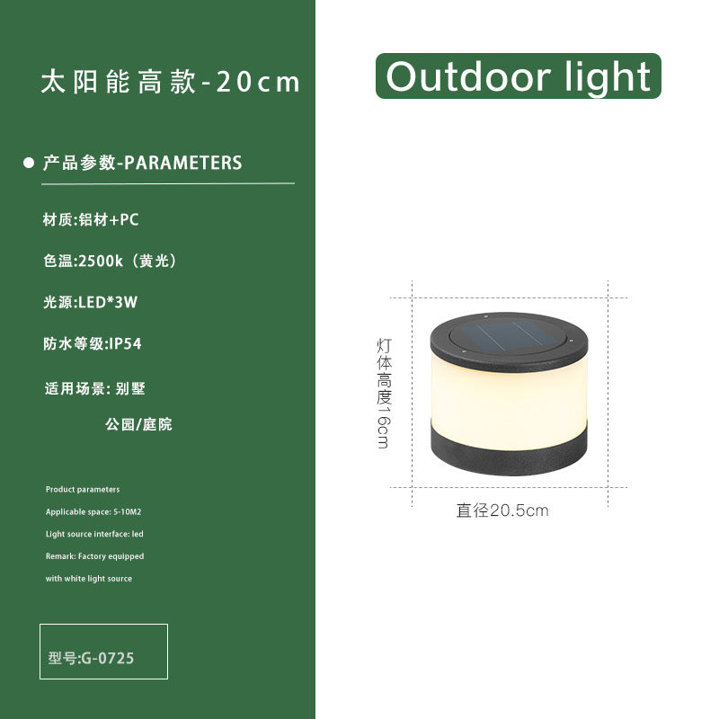 HEIKESZ Solar Powered Outdoor Pillar Light Waterproof Garden Terrace Villa Courtyard Landscape Lighting for Fence Post