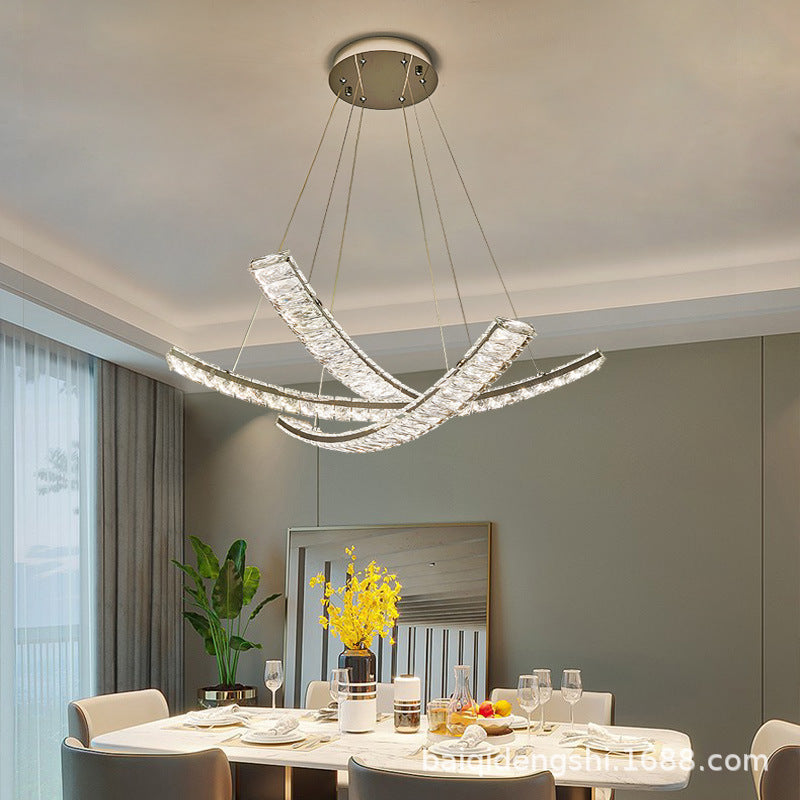 HEIKESZ Luxury Modern Crystal Chandelier Artistic Ceiling Light for Living Room Dining Bedroom Designer Decor