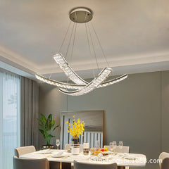 HEIKESZ Luxury Modern Crystal Chandelier Artistic Ceiling Light for Living Room Dining Bedroom Designer Decor