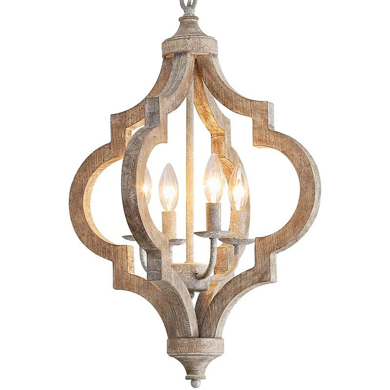 Vintage Wooden Ceiling Light American Country Style Cross Border Supply for Living Room Dining Room Bedroom Hallway Creative Design