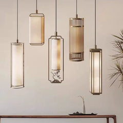 HEIKESZ New Chinese Style Bamboo Chandelier Candle Zen Light for Tea House Restaurant Hotel Decoration