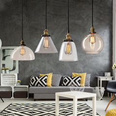 HEIKESZ Vintage Industrial Ceiling Light Loft Bar Restaurant Creative Glass Pendant Lamp for Clothing Store