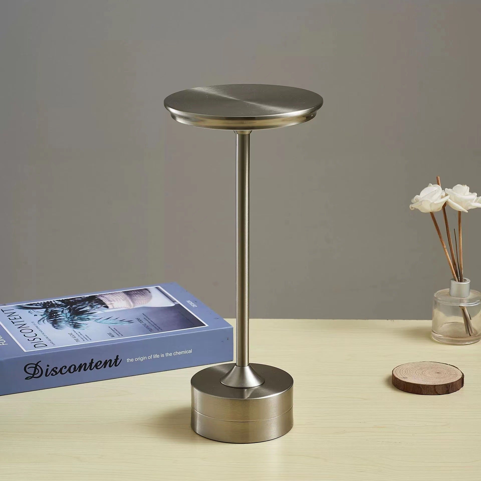 HEIKESZ UFO Table Lamp Iron Charging Touch Bedside Desk Lamp for Bedroom Restaurant Ambience Light