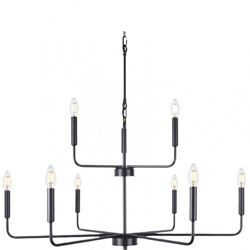 HEIKESZ Simple Luxury American Iron Chandelier Ceiling Light for Living Room Dining Bedroom Farmhouse Balcony Hallway Lighting