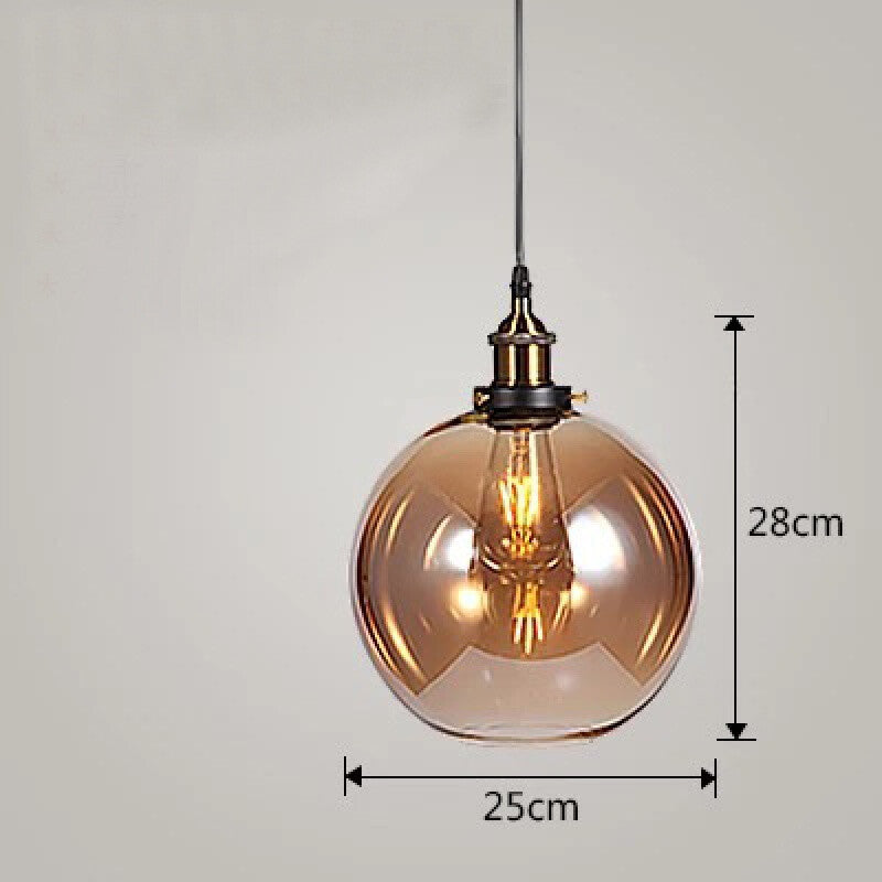 HEIKESZ Vintage Industrial Ceiling Light Loft Bar Restaurant Creative Glass Pendant Lamp for Clothing Store
