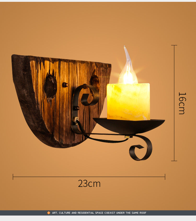 HEIKESZ Vintage Industrial Wall Light American Retro Style Wooden Sconce for Bar Cafe Bedroom Corridor Unique Ship Wood Design