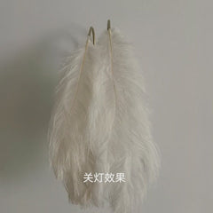 HEIKESZ Feather Wall Sconce 2026 Trendy Design Minimalist Aesthetic Cozy Romantic Bedside Lighting for Modern Home