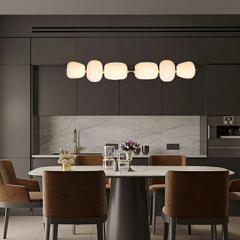 HEIKESZ Modern Minimalist Ceiling Light Long Glass Pendant Lamp Creative Designer Nordic Japanese Style Bar Tea Table Study Room Lighting