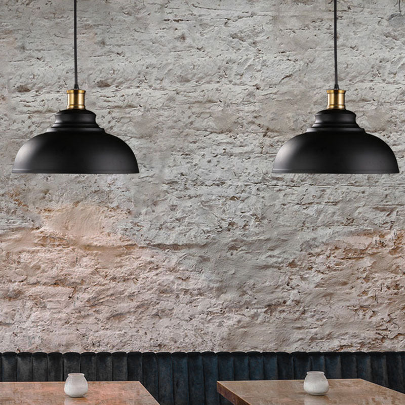 HEIKESZ Vintage Bowl Pendant Light Industrial Style Single Head Iron Ceiling Lamp for Bar Balcony Restaurant Clothing Store Loft Lighting