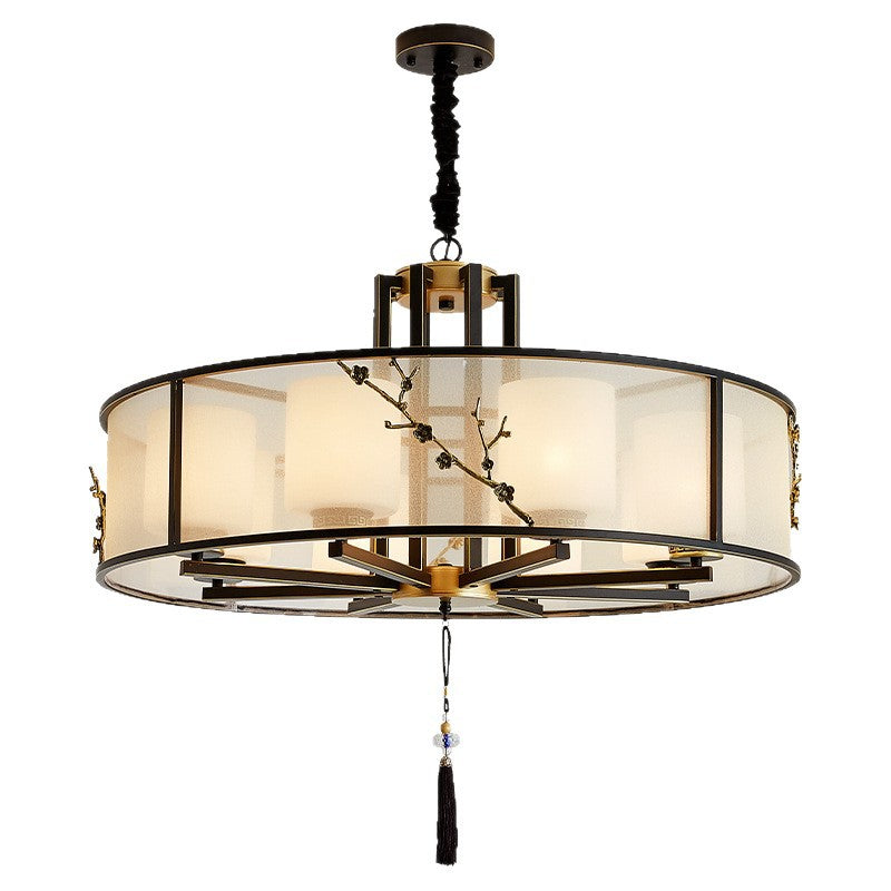 HEIKESZ Modern Chinese Style Ceiling Light Simple Zen Living Room Bedroom Dining Round Study Tea Room Lighting Fixture
