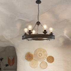 Vintage Industrial Wood Ceiling Light American Style for Living Rooms Cafe Hotel Lobby Creative Lighting