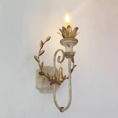 Vintage Wooden Wall Light Rustic French Country Sconce for Living Room Bedroom Dining Hallway Decoration