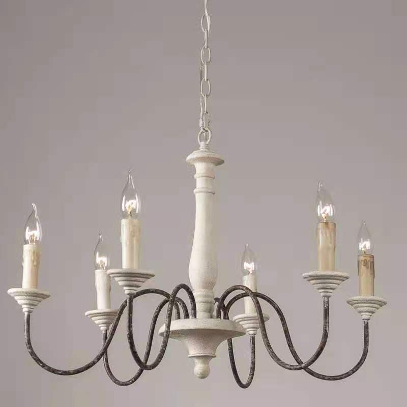 Vintage Wooden Ceiling Light Creative American Country French Cottage Style Simple Pendant Lamp for Living Room Dining Bedroom Homestay