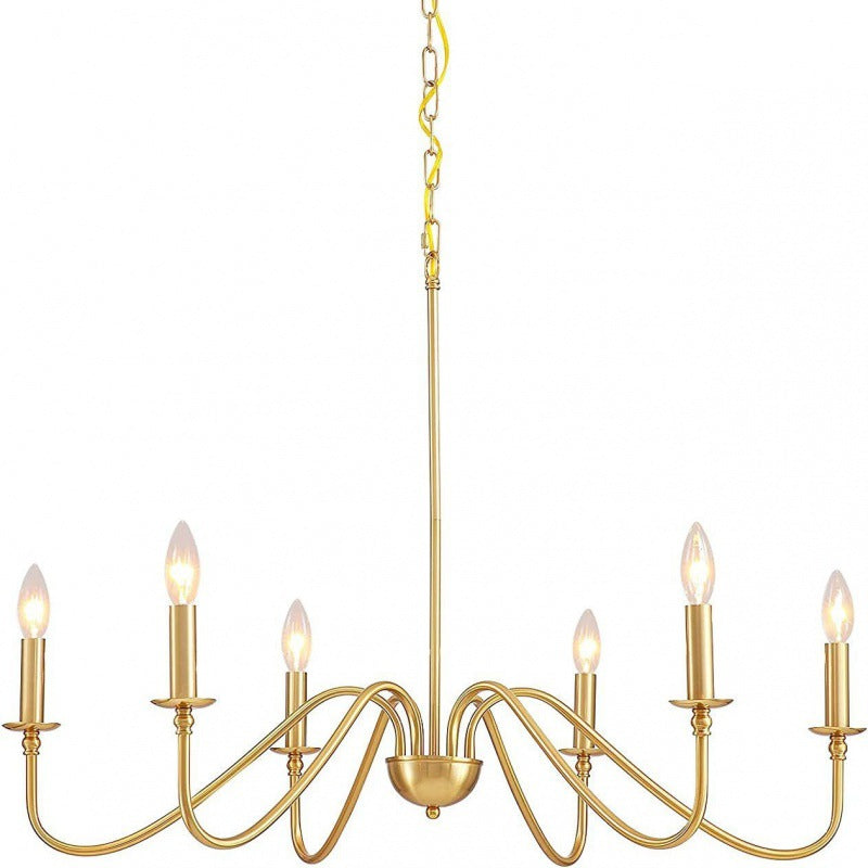 HEIKESZ Simple Luxury American Iron Chandelier Ceiling Light for Living Room Dining Bedroom Farmhouse Balcony Hallway Lighting