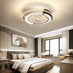 HEIKESZ Modern LED Ceiling Fan Light for Bedroom Home Use Energy Saving Quiet Ceiling Fan with Light Simple Design
