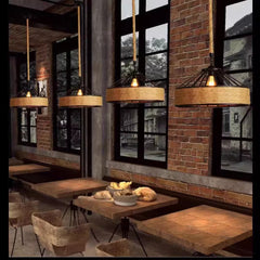 HEIKESZ Vintage Industrial Rope Pendant Light Creative Mongolian Yurt Style for Cafe Restaurant Bar Counter