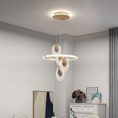 HEIKESZ Modern Acrylic 4 Head Ceiling Light Creative Gold Chandelier for Living Room Bedroom Dining Room