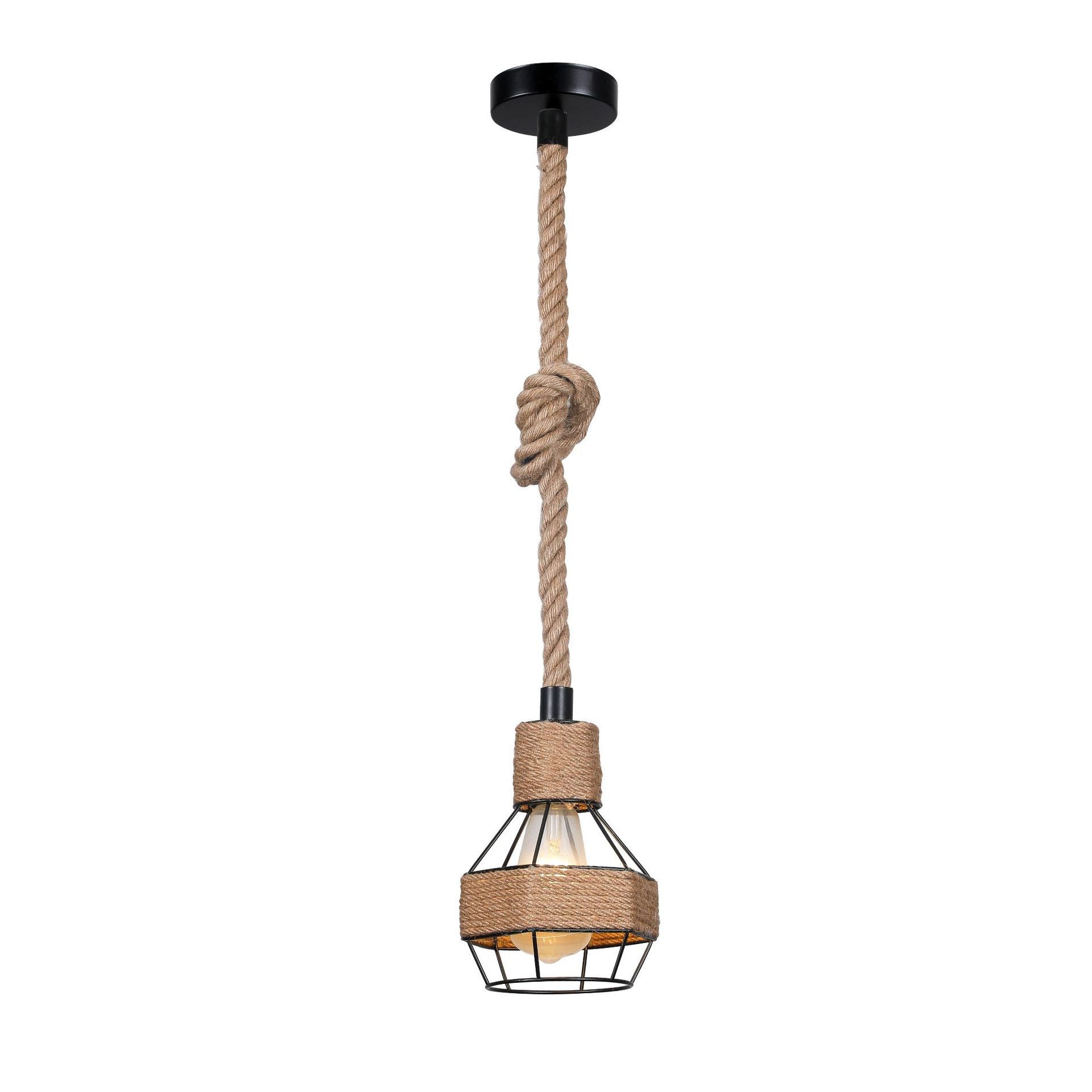 HEIKESZ Vintage American Style Rope Pendant Light Industrial Ceiling Lamp for Restaurant Cafe Bar Decor Wholesale
